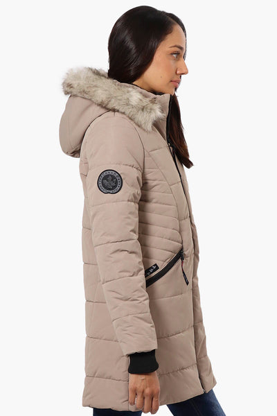 Canada Weather Gear Vegan Fur Hood Puffer Parka Jacket - Beige - Womens Parka Jackets - Fairweather