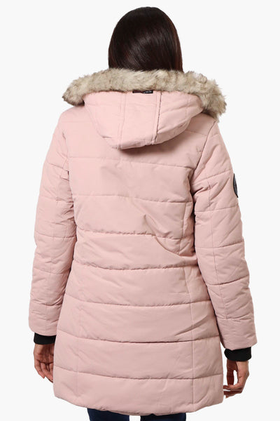 Canada Weather Gear Vegan Fur Hood Puffer Parka Jacket - Pink - Womens Parka Jackets - Fairweather