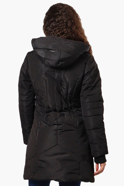 Oppenheimer Double Zip Cinched Waist Parka Jacket - Black - Womens Parka Jackets - Fairweather