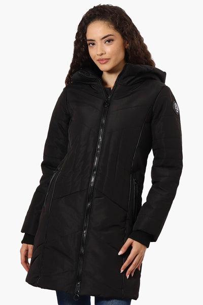 Oppenheimer Double Zip Cinched Waist Parka Jacket - Black - Womens Parka Jackets - Fairweather