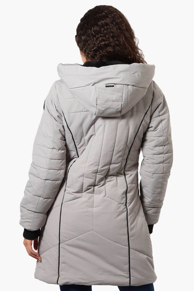 Oppenheimer Double Zip Cinched Waist Parka Jacket - Grey - Womens Parka Jackets - Fairweather