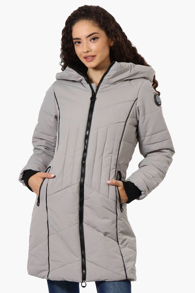 Oppenheimer Double Zip Cinched Waist Parka Jacket - Grey - Womens Parka Jackets - Fairweather