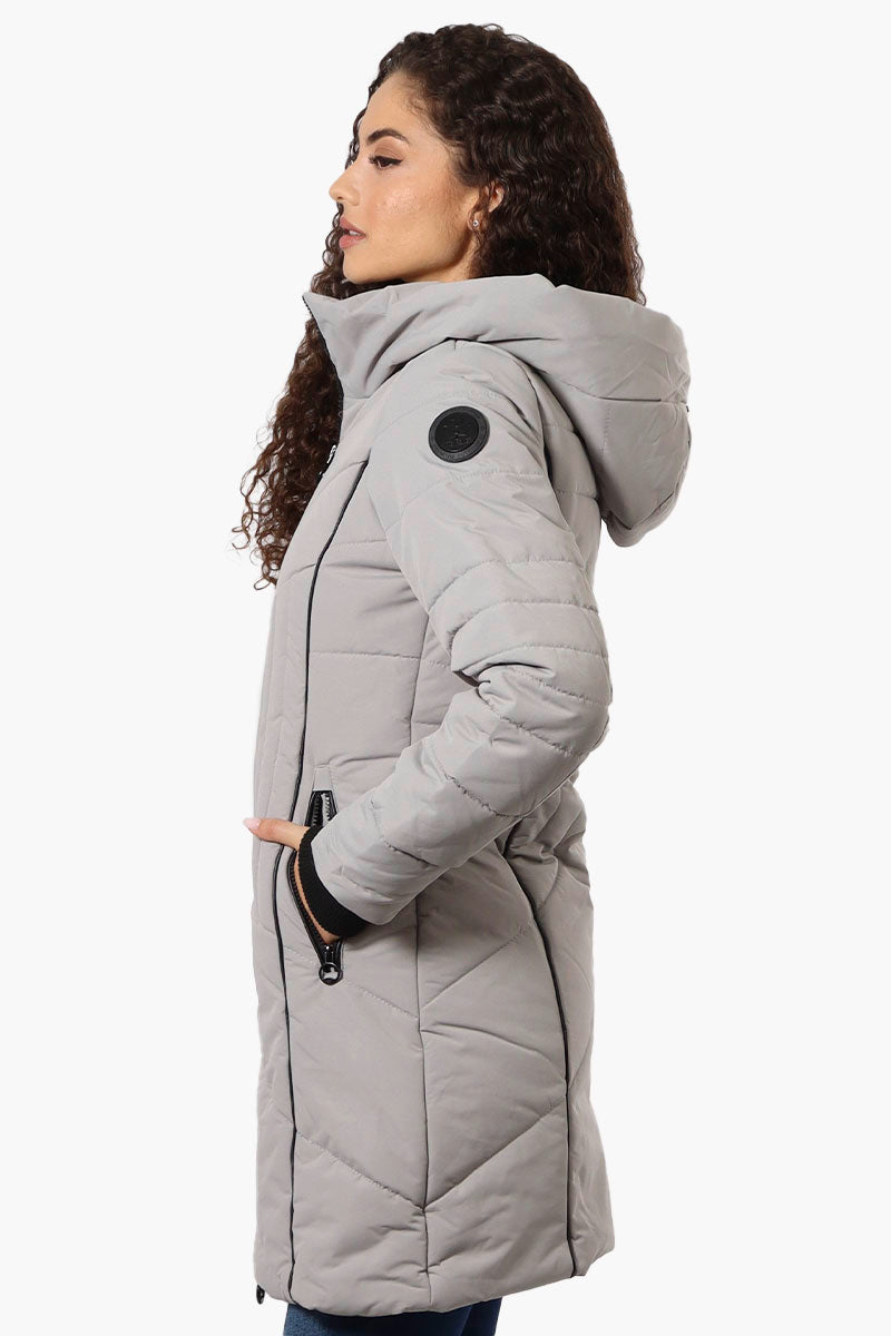 Oppenheimer Double Zip Cinched Waist Parka Jacket - Grey - Womens Parka Jackets - Fairweather