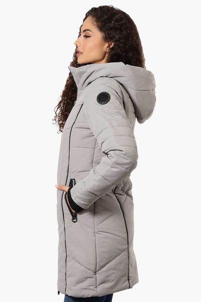 Oppenheimer Double Zip Cinched Waist Parka Jacket - Grey - Womens Parka Jackets - Fairweather