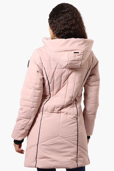 Oppenheimer Double Zip Cinched Waist Parka Jacket - Pink - Womens Parka Jackets - Fairweather