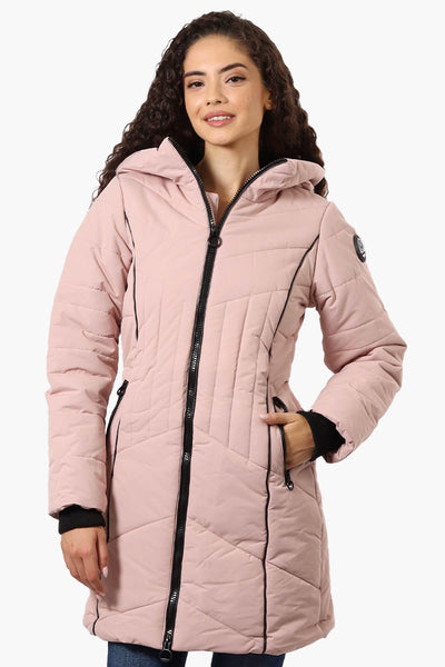 Oppenheimer Double Zip Cinched Waist Parka Jacket - Pink - Womens Parka Jackets - Fairweather