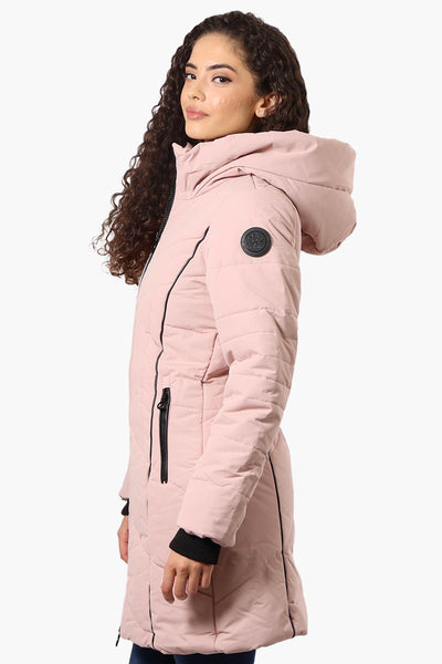 Oppenheimer Double Zip Cinched Waist Parka Jacket - Pink - Womens Parka Jackets - Fairweather