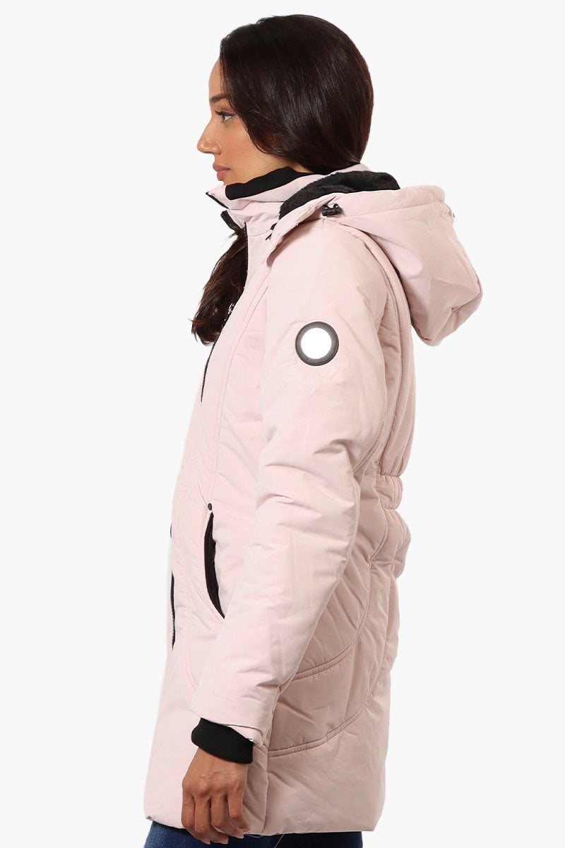 Oppenheimer Hooded Cinched Waist Parka Jacket - Pink - Womens Parka Jackets - Fairweather