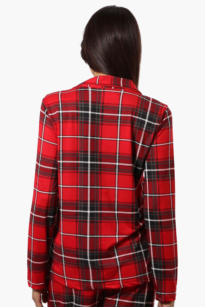 Canada Weather Gear Plaid Button Down Pajama Top - Red - Womens Pajamas - Fairweather