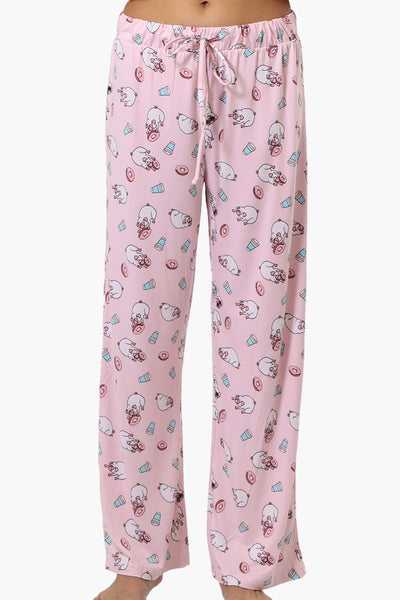 Canada Weather Gear Pug Pattern Wide Leg Pajama Pants - Pink - Womens Pajamas - Fairweather