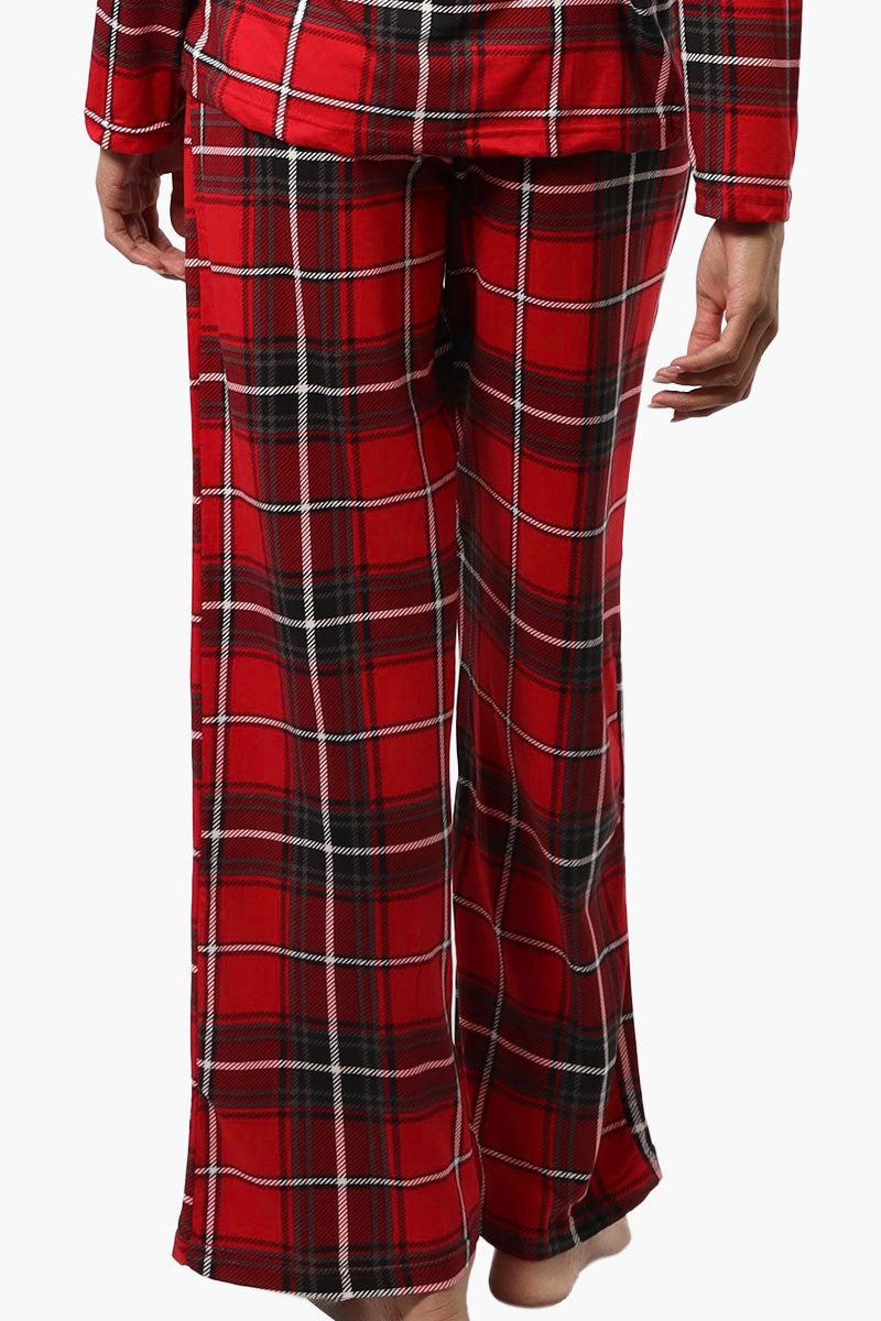 Canada Weather Gear Plaid Wide Leg Pajama Pants - Red - Womens Pajamas - Fairweather