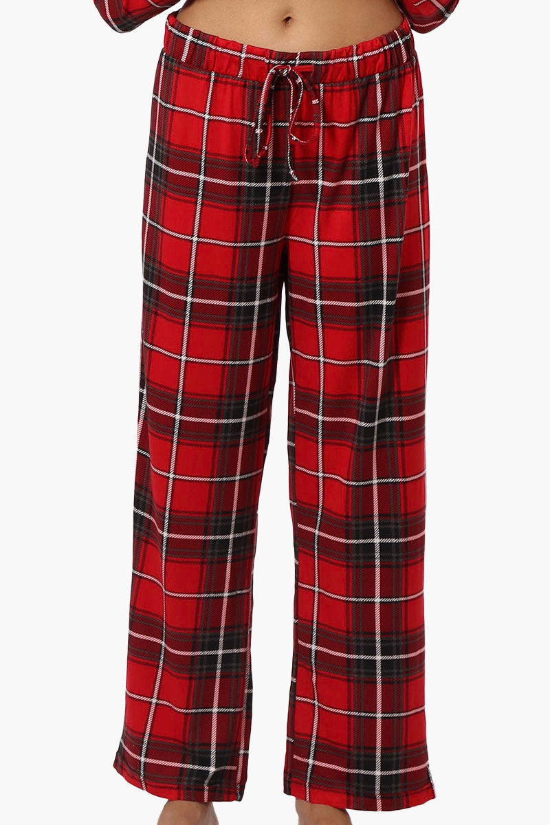 Canada Weather Gear Plaid Wide Leg Pajama Pants - Red - Womens Pajamas - Fairweather