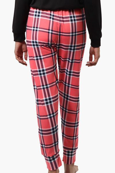 Canada Weather Gear Plaid Tie Waist Jogger Pajama Pants - Pink - Womens Pajamas - Fairweather