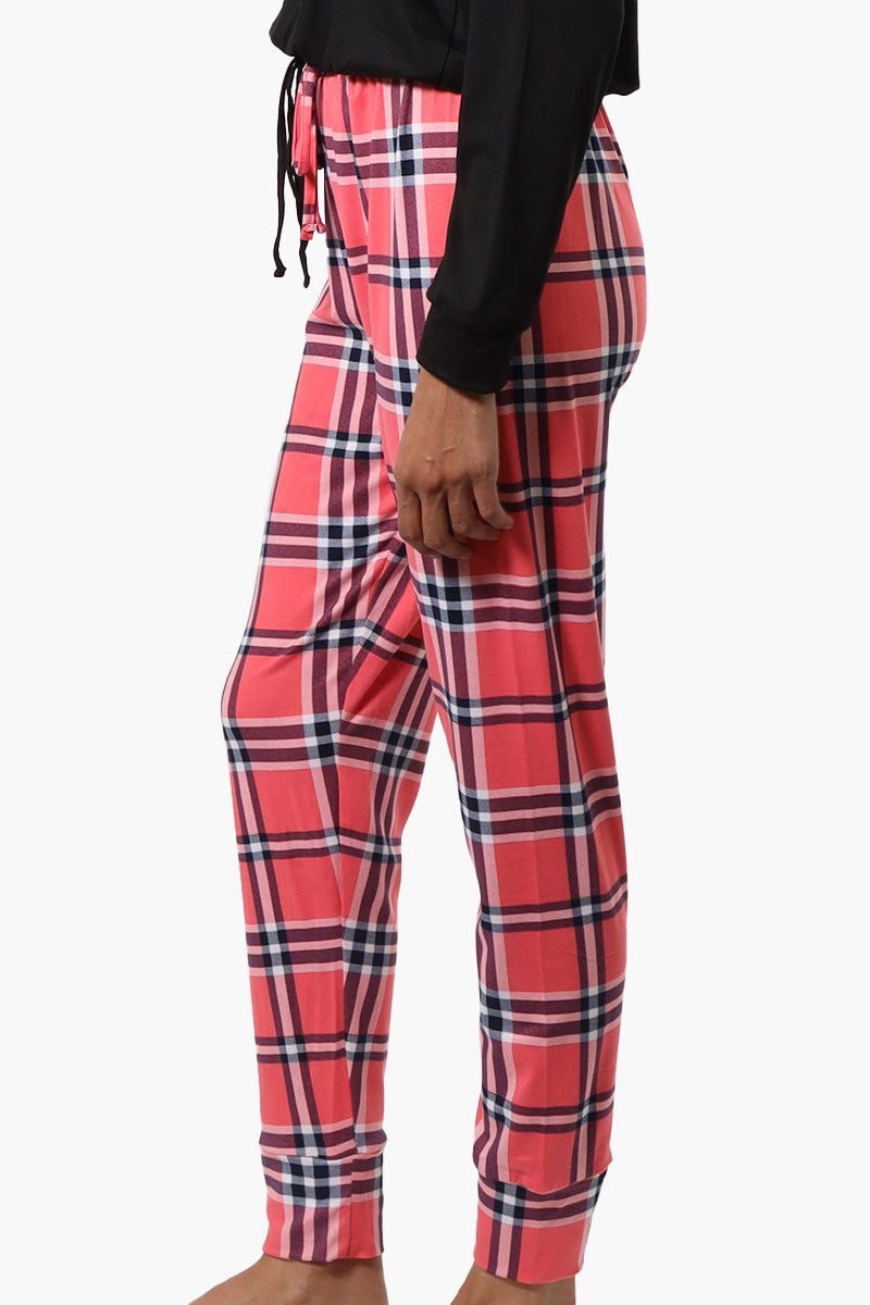 Canada Weather Gear Plaid Tie Waist Jogger Pajama Pants - Pink - Womens Pajamas - Fairweather