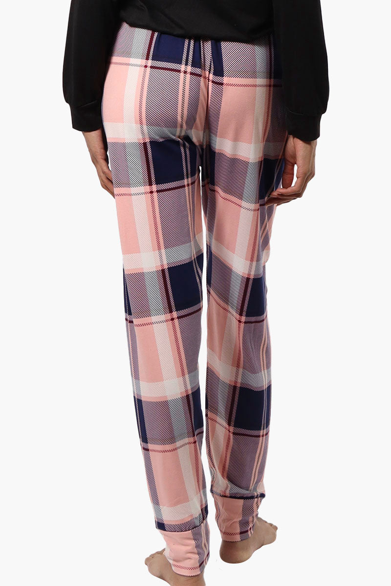 Canada Weather Gear Plaid Tie Waist Jogger Pajama Pants - Pink - Womens Pajamas - Fairweather