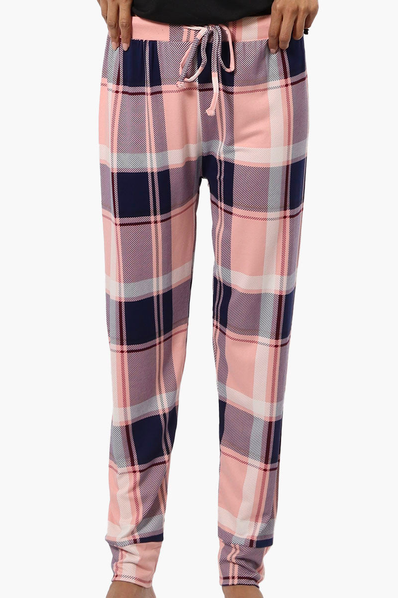 Canada Weather Gear Plaid Tie Waist Jogger Pajama Pants - Pink - Womens Pajamas - Fairweather