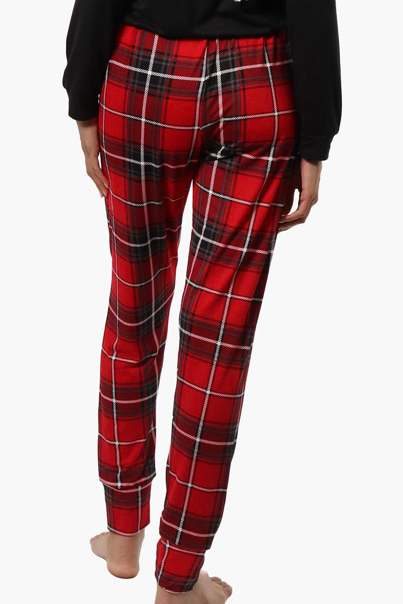 Canada Weather Gear Plaid Tie Waist Jogger Pajama Pants - Red - Womens Pajamas - Fairweather