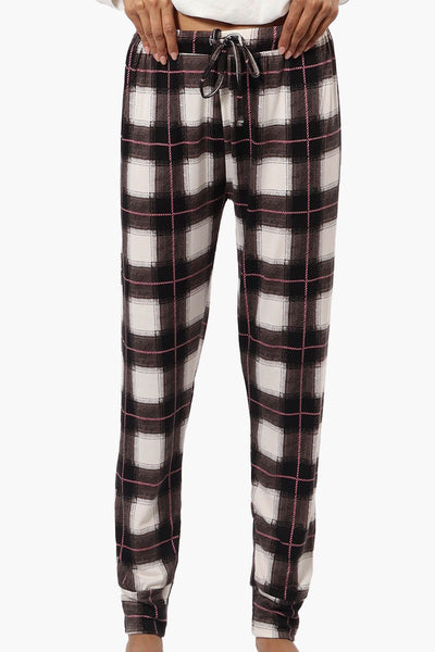 Canada Weather Gear Plaid Tie Waist Jogger Pajama Pants - White - Womens Pajamas - Fairweather