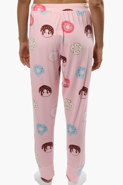 Cuddly Canuckies Donut Print Pajama Pants - Pink - Womens Pajamas - Fairweather