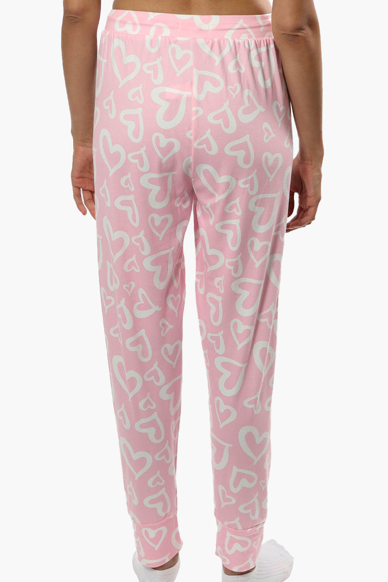 Cuddly Canuckies Heart Print Pajama Pants - Pink - Womens Pajamas - Fairweather