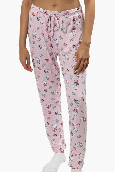 Cuddly Canuckies Pug Print Pajama Pants - Pink - Womens Pajamas - Fairweather