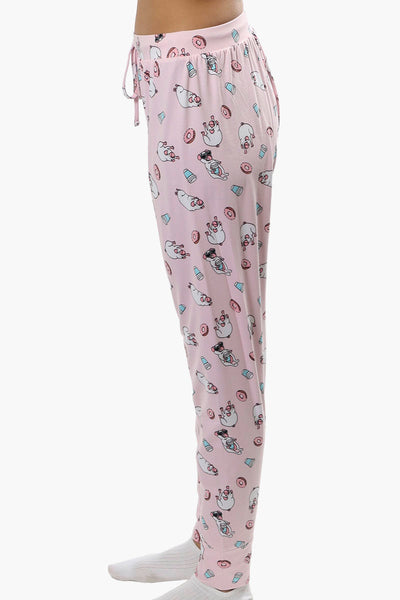 Cuddly Canuckies Pug Print Pajama Pants - Pink - Womens Pajamas - Fairweather