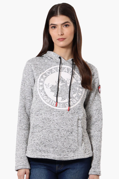 Canada Weather Gear Chest Logo Fleece Hoodie - Grey - Womens Hoodies & Sweatshirts - Fairweather