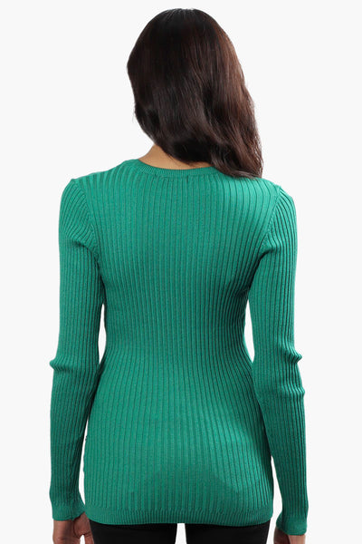 Limite Ribbed Crewneck Pullover Sweater - Green - Womens Pullover Sweaters - Fairweather