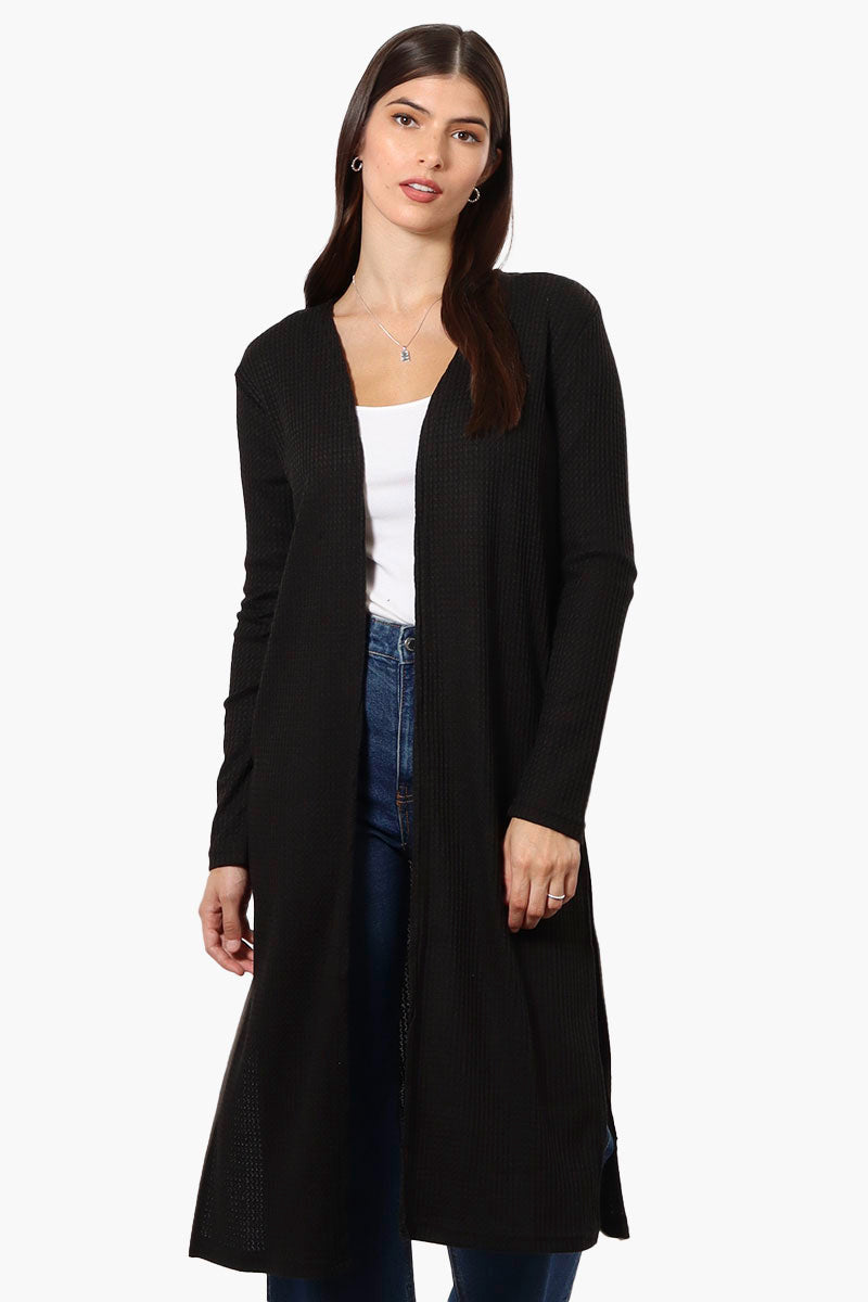 International INC Company Long Sleeve Side Slit Wrap Cardigan - Black - Womens Cardigans - Fairweather