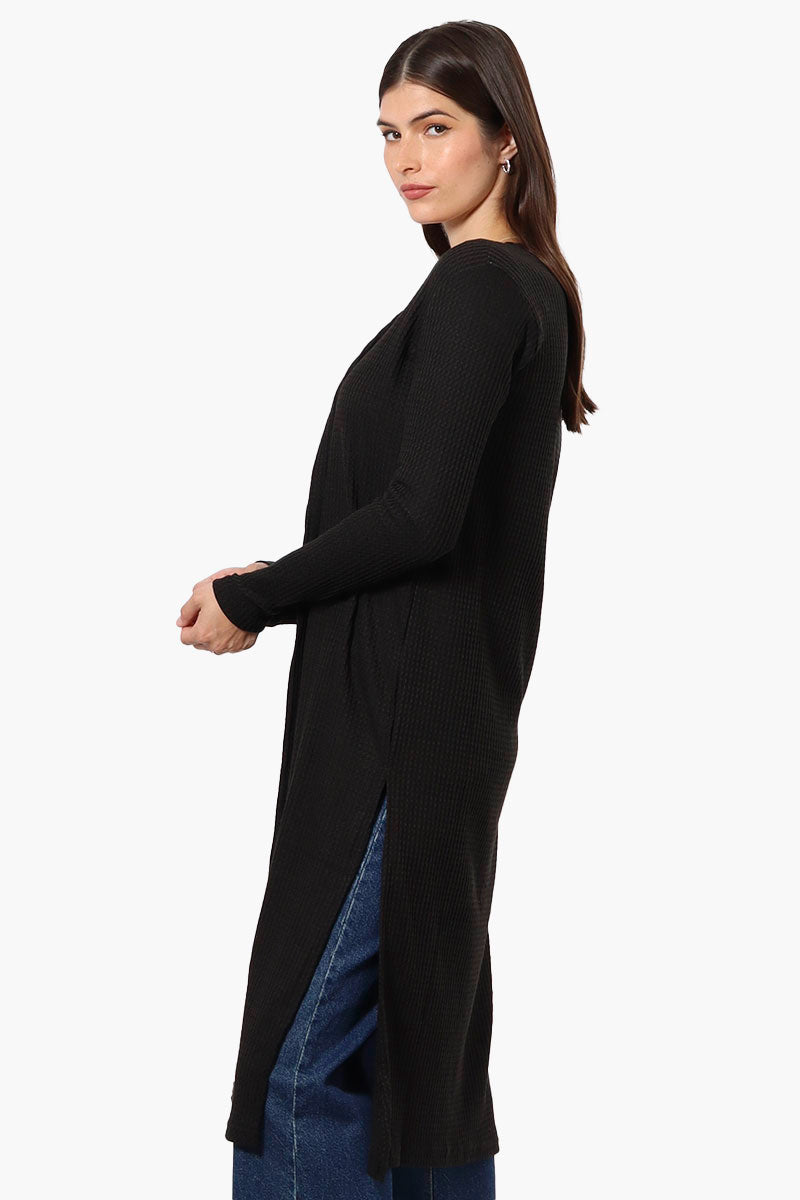 International INC Company Long Sleeve Side Slit Wrap Cardigan - Black - Womens Cardigans - Fairweather