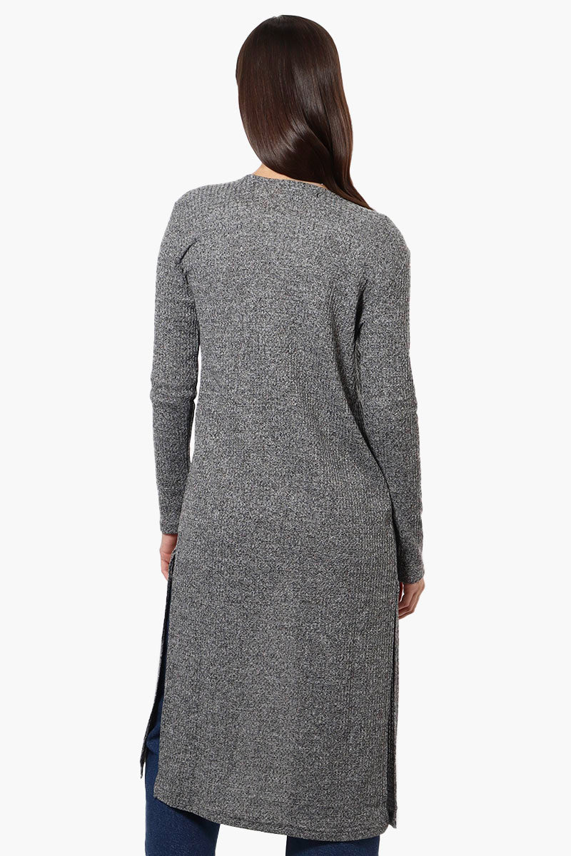 International INC Company Long Sleeve Side Slit Wrap Cardigan - Grey - Womens Cardigans - Fairweather