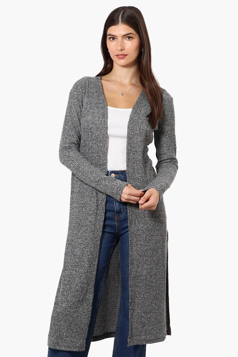 International INC Company Long Sleeve Side Slit Wrap Cardigan - Grey - Womens Cardigans - Fairweather