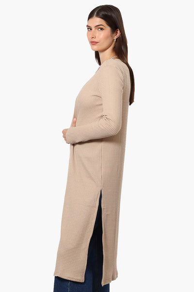 International INC Company Long Sleeve Side Slit Wrap Cardigan - Beige - Womens Cardigans - Fairweather