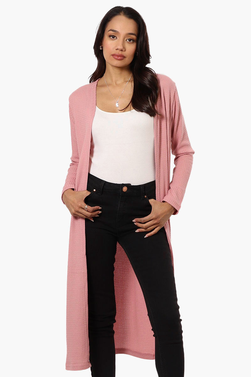 International INC Company Long Sleeve Side Slit Wrap Cardigan - Pink - Womens Cardigans - Fairweather