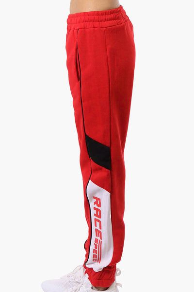 New Look Race Side Print Fleece Joggers - Red - Womens Joggers & Sweatpants - Fairweather