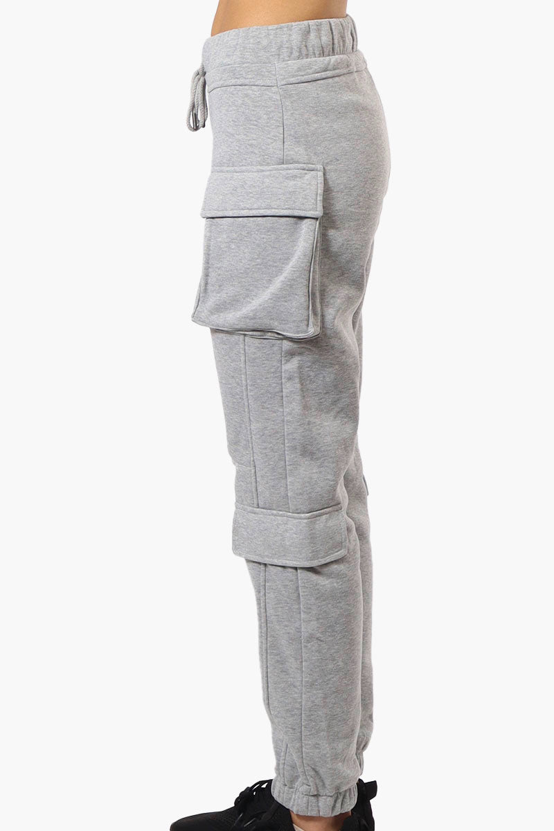 Women s Fahrenheit Tie Waist 4 Pocket Cargo Joggers Grey