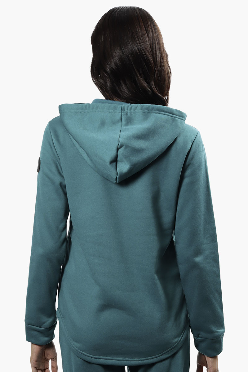 Fahrenheit Fleece Henley Hoodie - Teal - Womens Hoodies & Sweatshirts - Fairweather