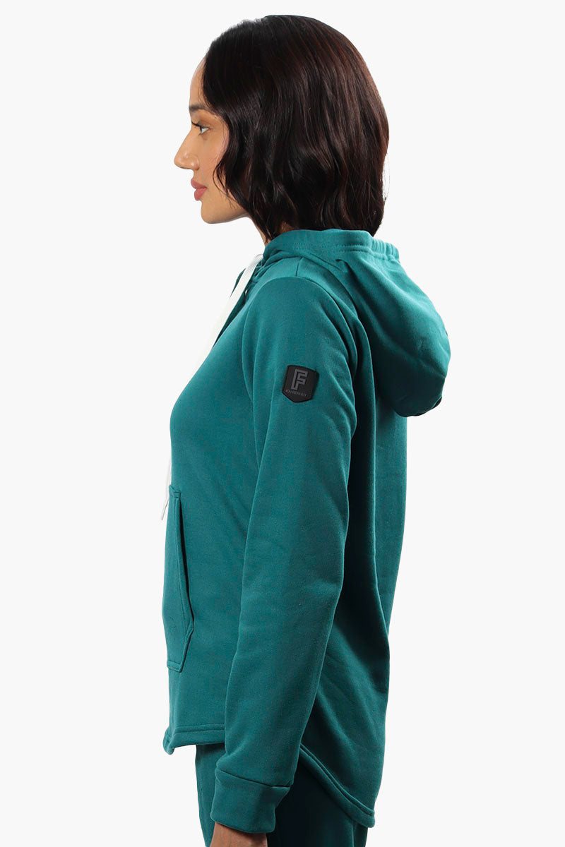 Fahrenheit Fleece Henley Hoodie - Teal - Womens Hoodies & Sweatshirts - Fairweather