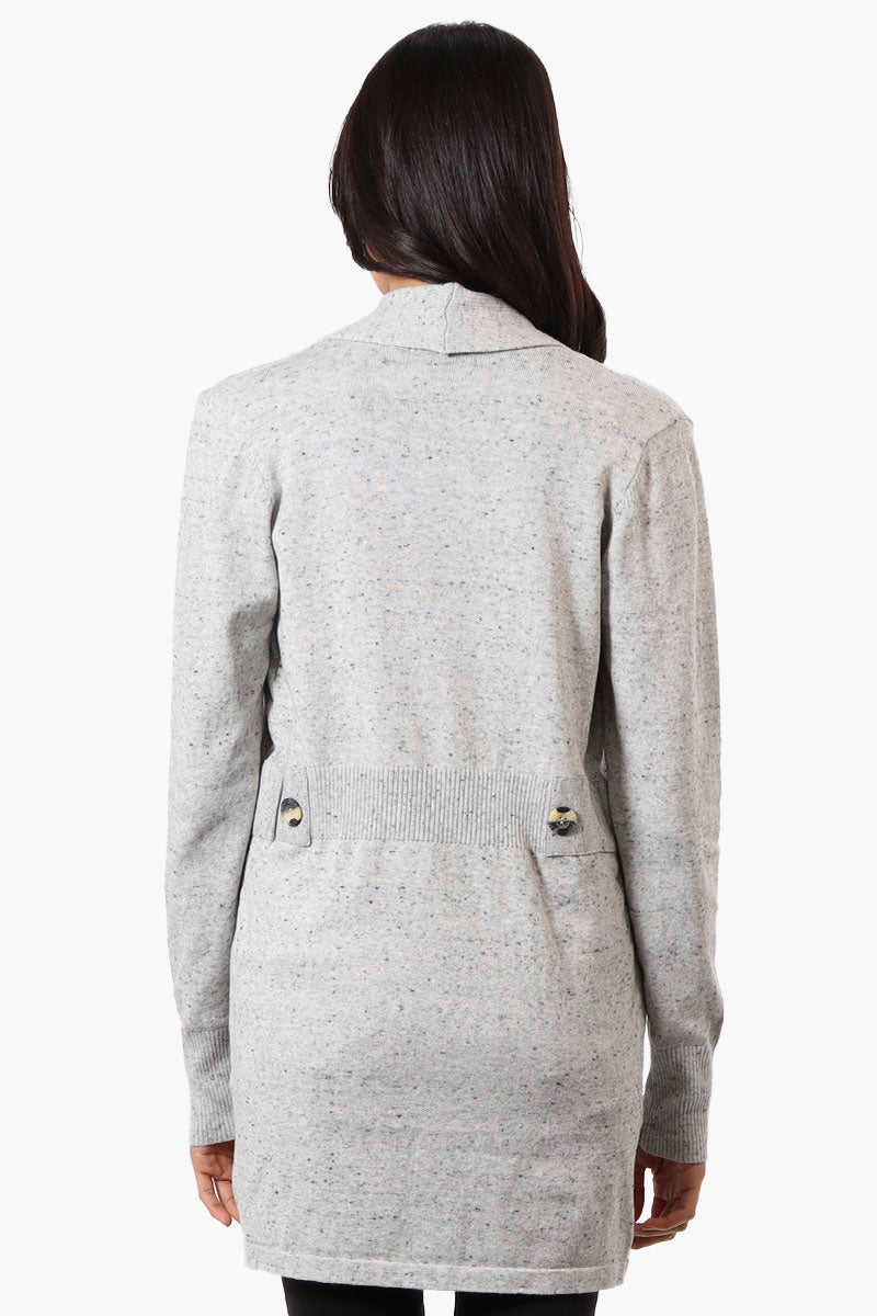 Beechers Brook Ribbed Open Cardigan - Grey - Womens Cardigans - Fairweather