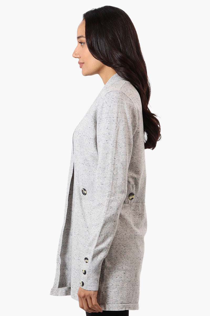 Beechers Brook Ribbed Open Cardigan - Grey - Womens Cardigans - Fairweather