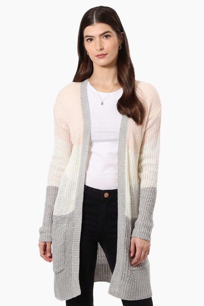 Majora 3 Stripe Open Wrap Cardigan - Blush - Womens Cardigans - Fairweather