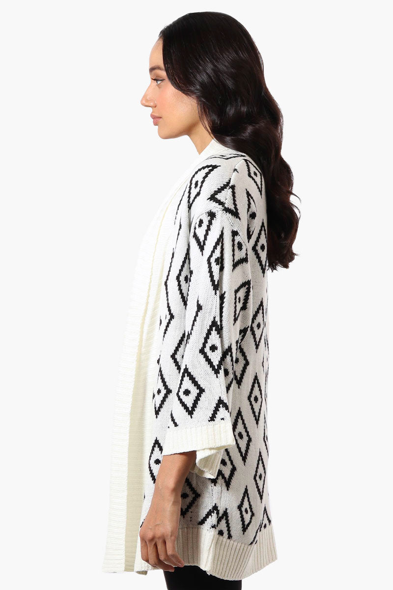 International INC Company Diamond Pattern Wrap Cardigan - White - Womens Cardigans - Fairweather