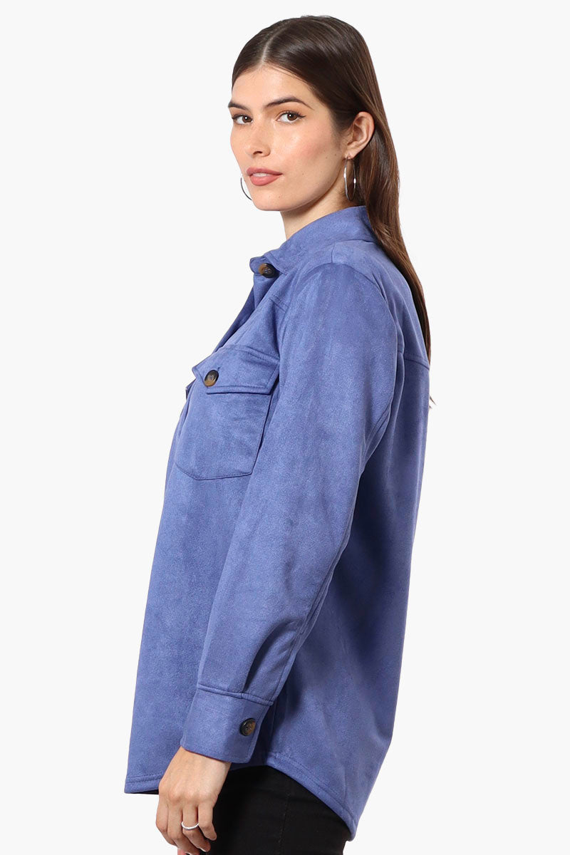 Beechers Brook Button Down Flap Pocket Lightweight Jacket - Blue - Womens Lightweight Jackets - Fairweather