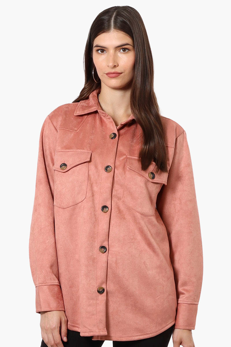 Beechers Brook Button Down Flap Pocket Lightweight Jacket - Pink - Womens Lightweight Jackets - Fairweather