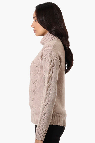 Beechers Brook Knit Turtleneck Pullover Sweater - Camel - Womens Pullover Sweaters - Fairweather