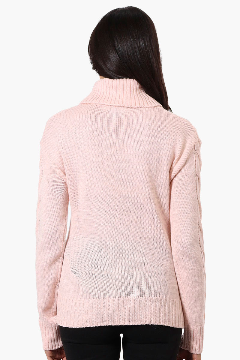 Beechers Brook Knit Turtleneck Pullover Sweater - Pink - Womens Pullover Sweaters - Fairweather