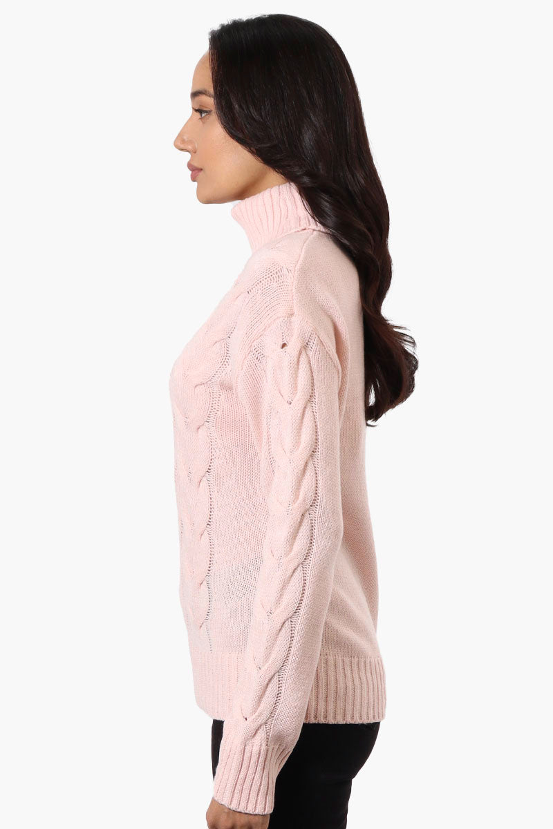 Beechers Brook Knit Turtleneck Pullover Sweater - Pink - Womens Pullover Sweaters - Fairweather