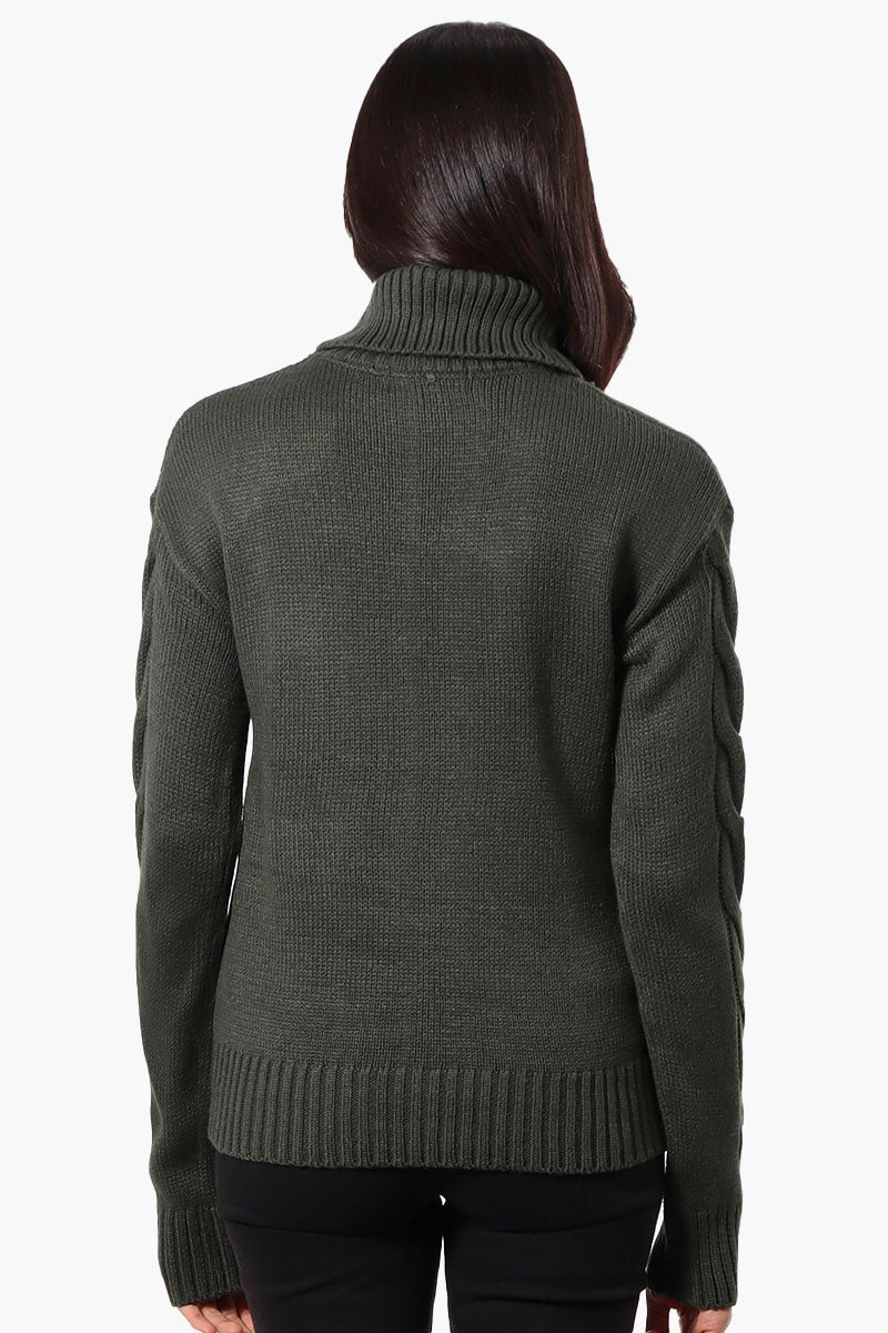 Beechers Brook Knit Turtleneck Pullover Sweater - Olive - Womens Pullover Sweaters - Fairweather