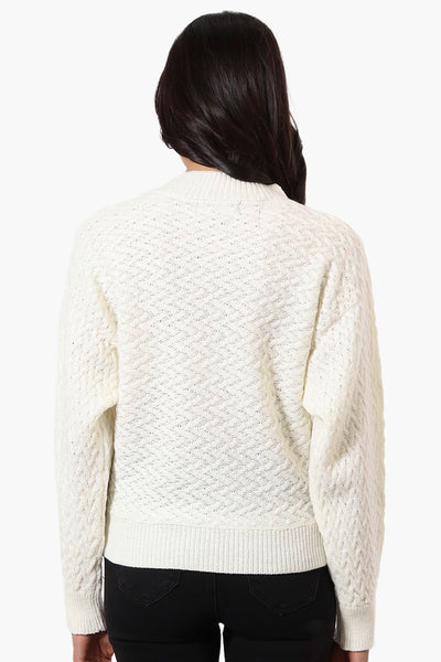 Beechers Brook Cable Knit Mock Neck Pullover Sweater - Cream - Womens Pullover Sweaters - Fairweather