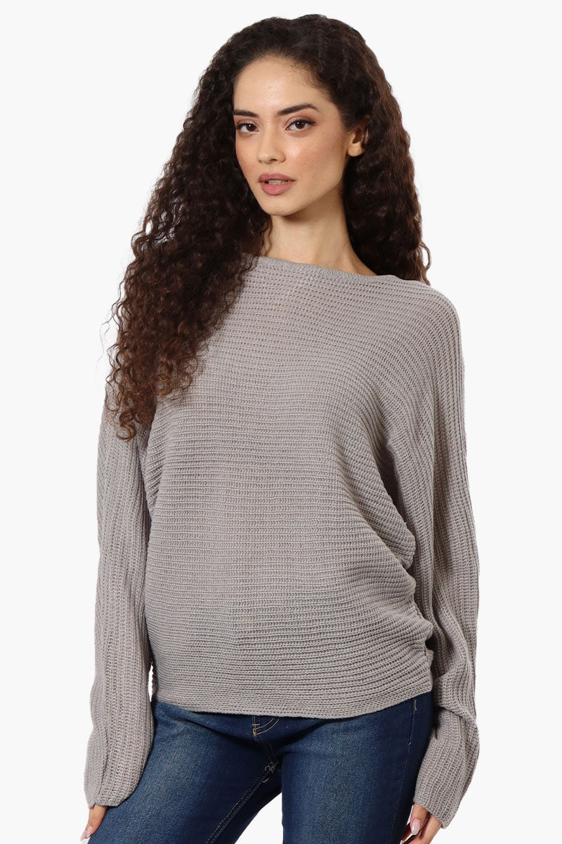 International INC Company Ribbed Pullover Sweater - Grey - Womens Pullover Sweaters - Fairweather